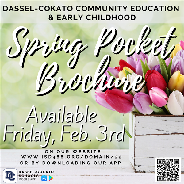 Spring Community Ed. Registration opens 2/3